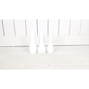 Vintage white milk glass flower bud vases set of 3